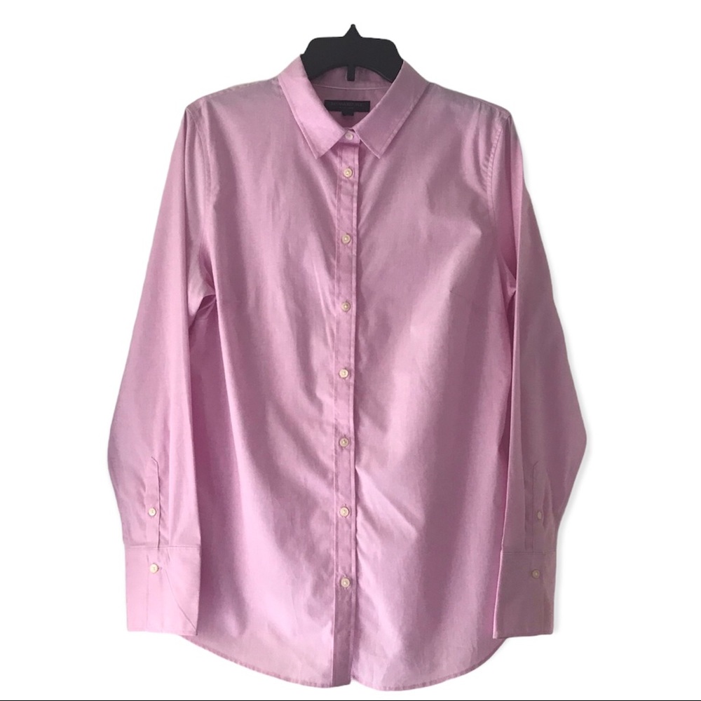 NWT Banana Republic Riley Shirt Pink Long Sleeve Button Front Top. Size 12